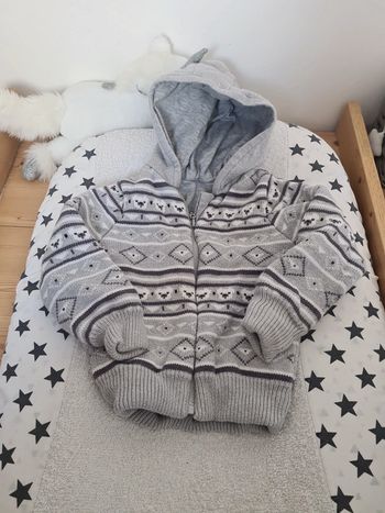 Veste + bonnet + mouffles verbaudet 12/18M
