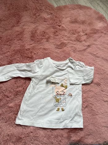 Teeshirt manche longue blanc 9 mois