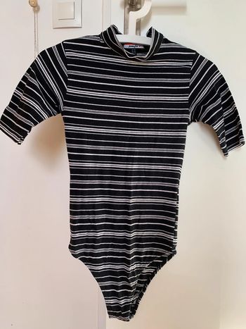 Body noir rayé blanc Jennifer t.xs tbe