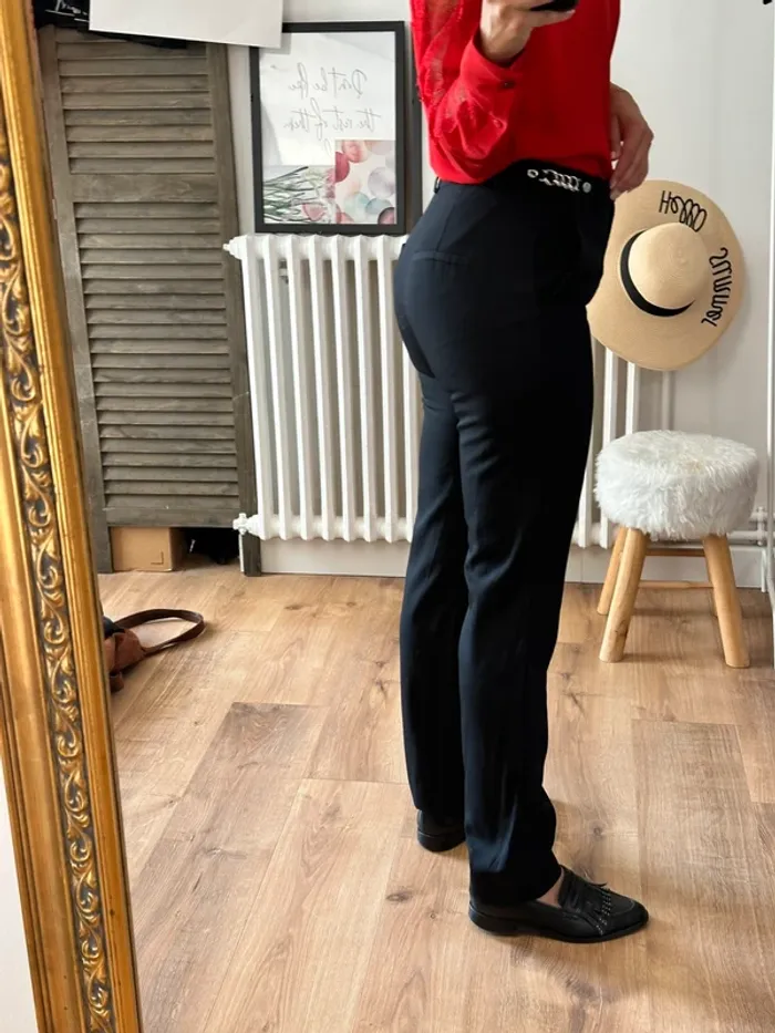 Pantalon The Kooples noir ajusté taille 38 - photo numéro 2