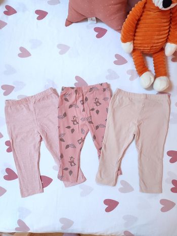 Lot de 3 leggings bébé fille - 6 mois - Très bon état - Gémo