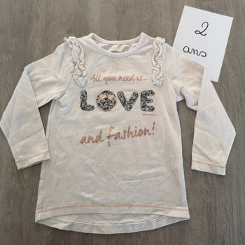 Tee shirt manche longue smiley 2 ans