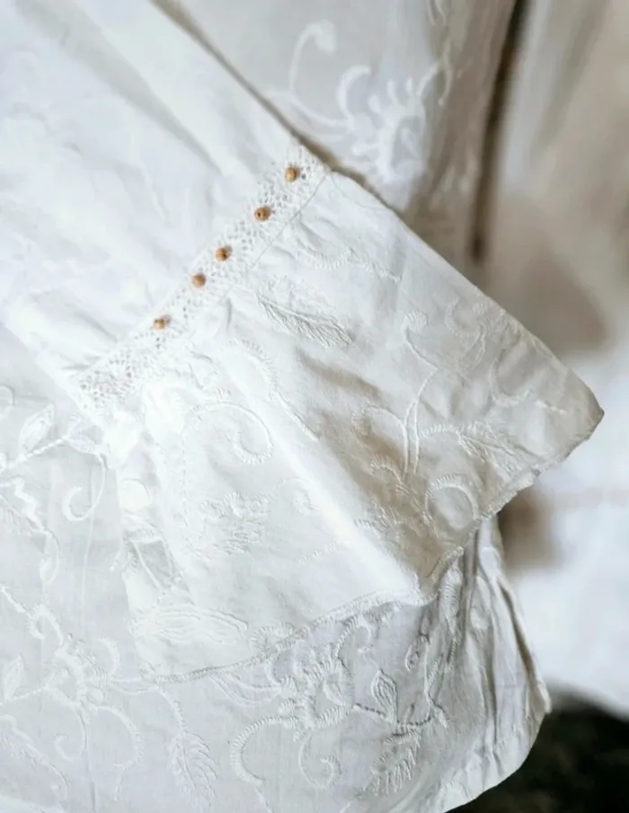 Blouse blanche dentelle brodée Shana Taille 36 Neuve - photo numéro 3