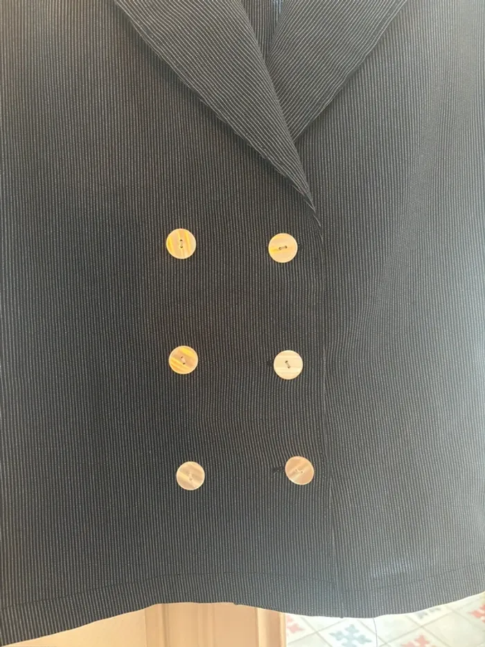 Veste courte à rayures bleu marine - Taille L - photo numéro 3