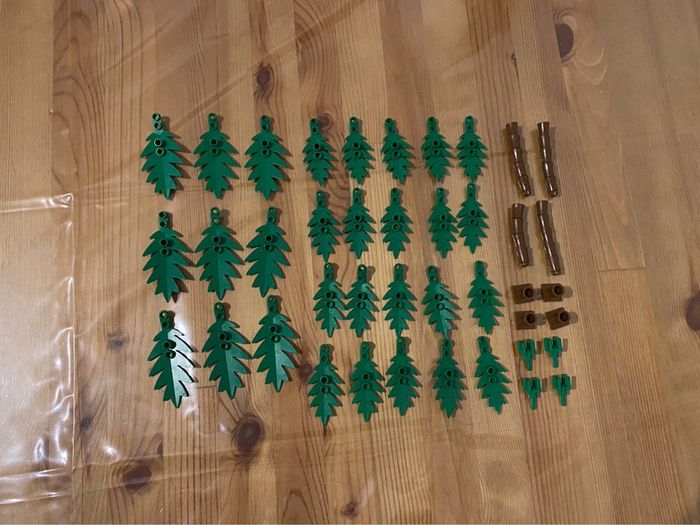 Lot lego de 29 feuilles de palmier avec tronc et socle (végétation) - photo numéro 2
