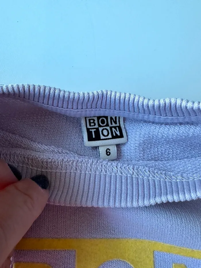 Sweat bonton mauve et jaune - photo numéro 5