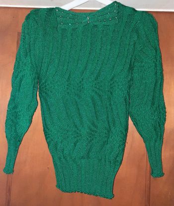 Pull vert Vintage - perles
