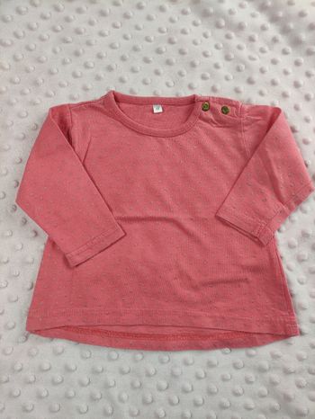 T-shirt manches longues rose taille 68 6 mois 