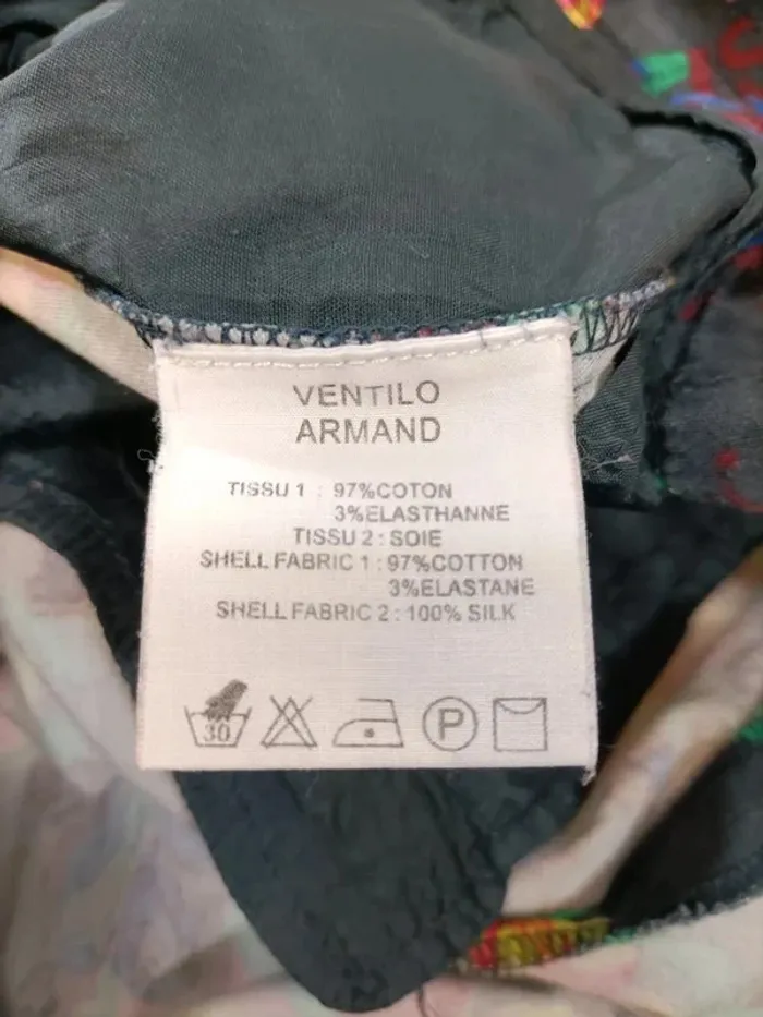 Pantalon fleuri Armand Ventilo taille 38 en coton et soie A211 - photo numéro 10