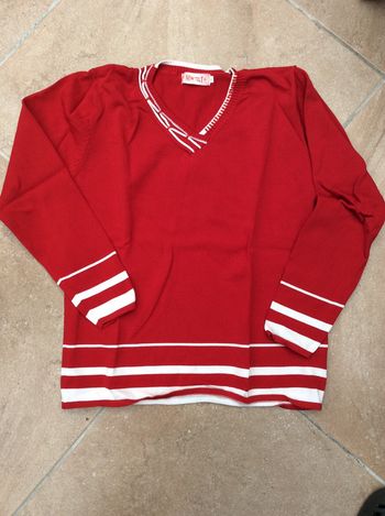 Pull rouge et blanc M/L (n°40)