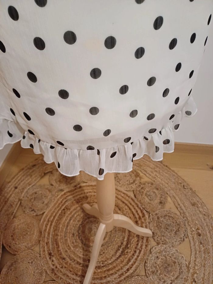 Tunique blanche à pois noirs Leslly taille L 40 - photo numéro 7