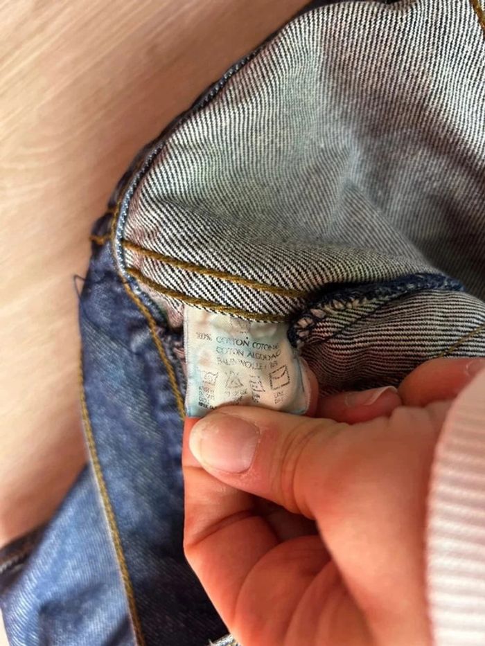 Veste en Jean Vintage Benetton Denim Bleu Brut – Taille M - photo numéro 5