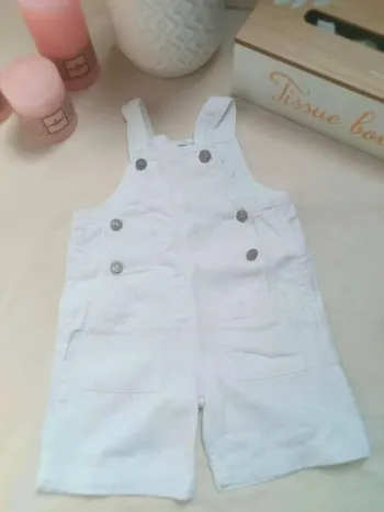 Salopette short blanc Du Pareil au Même garçon 6 mois
