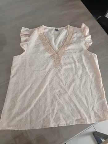 T-shirt sans manches à motifs col v femme L