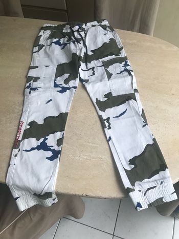 PANTALON CARGO "JOHN H" CAMOUFLAGE BLANC & KAKI - TAILLE : M