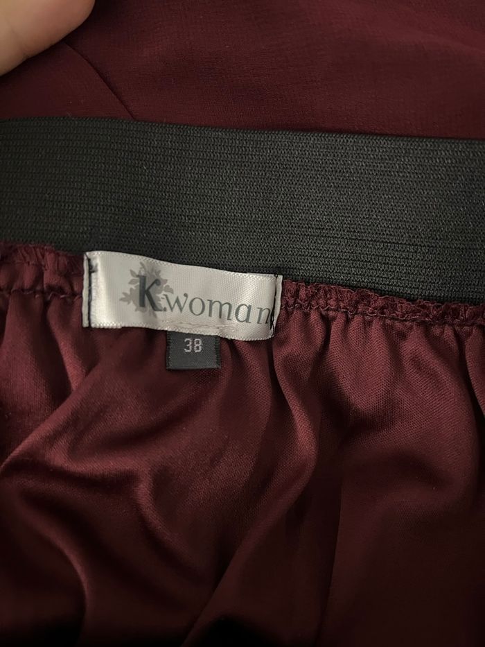 Jupe voile bordeaux à dentelle noire Kwoman - photo numéro 6