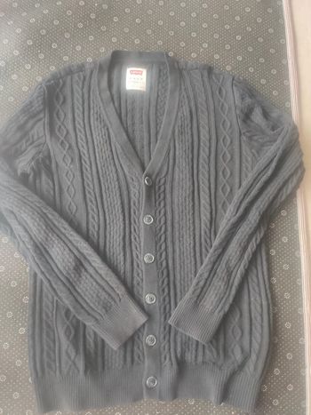 Cardigan Levi's ,gilet torsadé noir gris homme XL