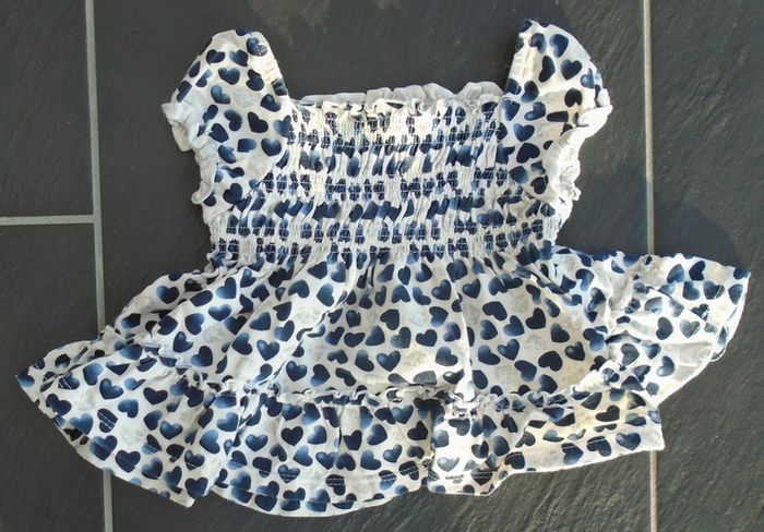 Adorable robe courte été fille 3 mois (62 cm).