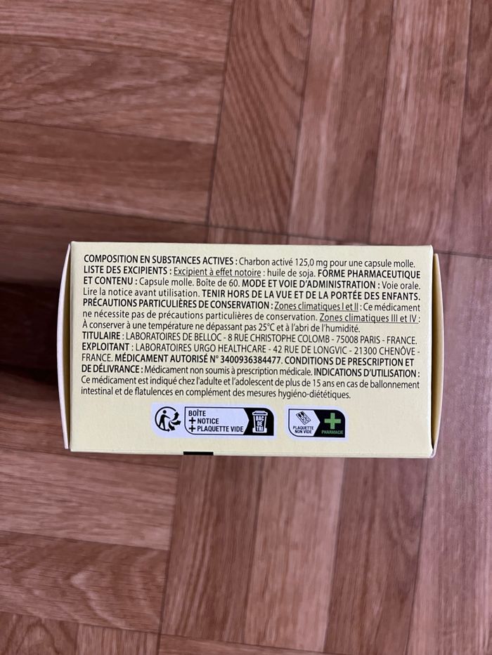 Charbon de belloc 60 gélules (NEUF) - photo numéro 3