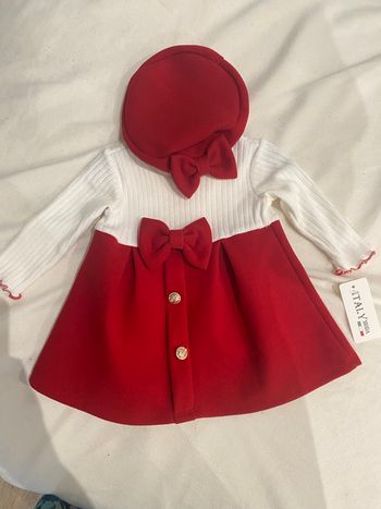 Robe bébé fille avec béret et noeud
