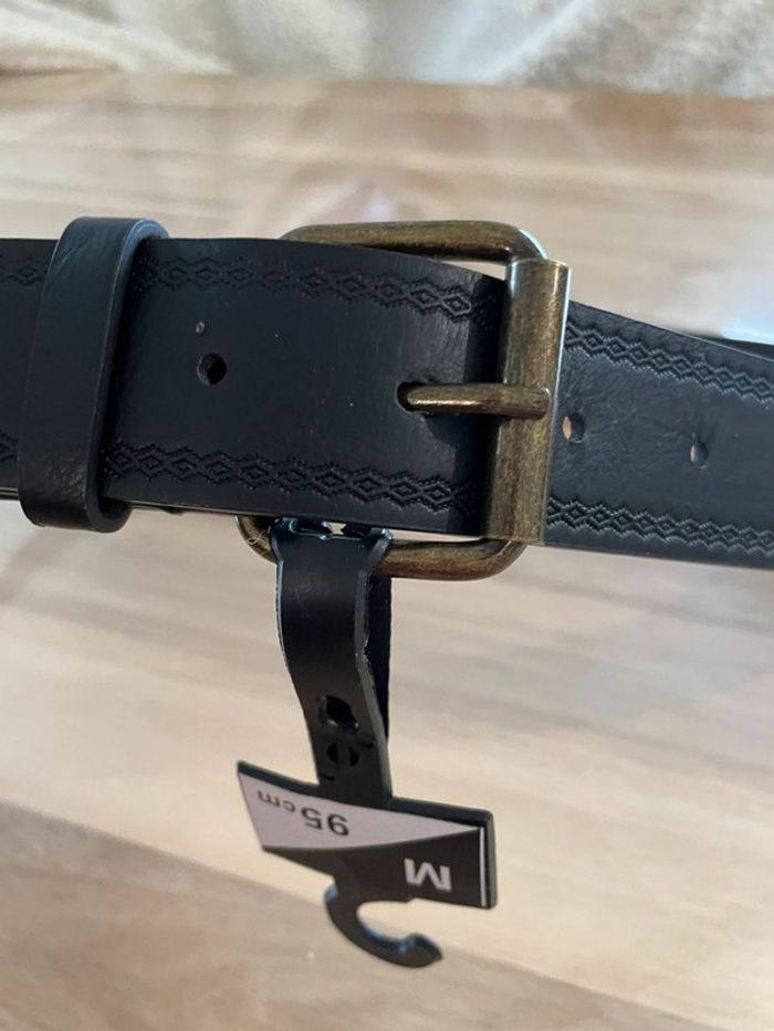 Ceinture neuve noir taille M 95 cm longueur total 110cm - photo numéro 3