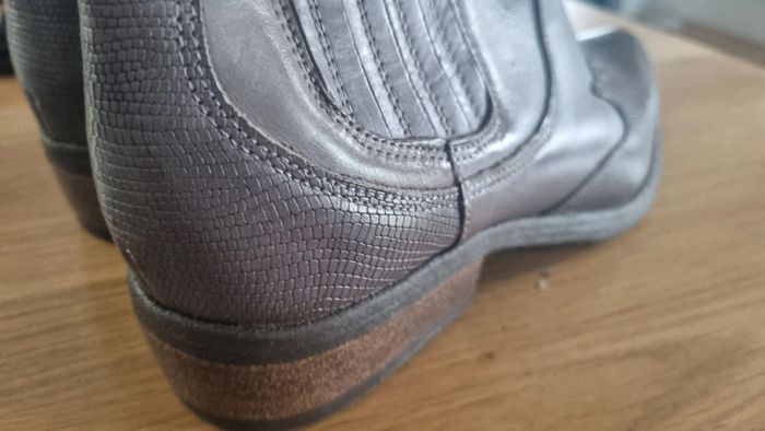 Boots neuves cuir 40 unisexe femme homme gris cuir superbe - photo numéro 5
