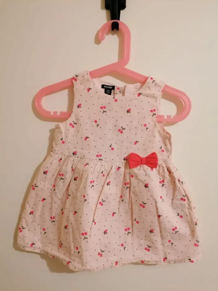 Lot robe été fille 12 mois kiabi cerise étoile - photo numéro 2