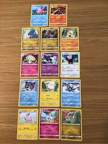 Lot 14 cartes Pokémon Soleil Lune différentes séries