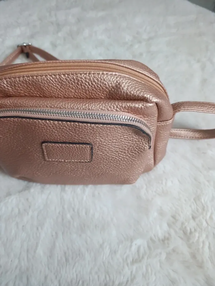 Sac à main bandoulière doré rosé - photo numéro 5