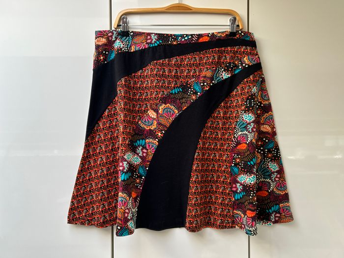 Jupe noire et orange Coline - Taille XL