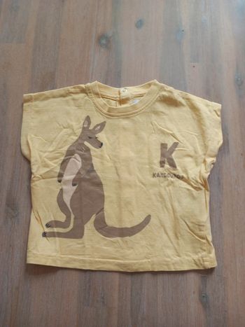 T-shirt jaune bébé motif kangourou – Gémo – 3 mois