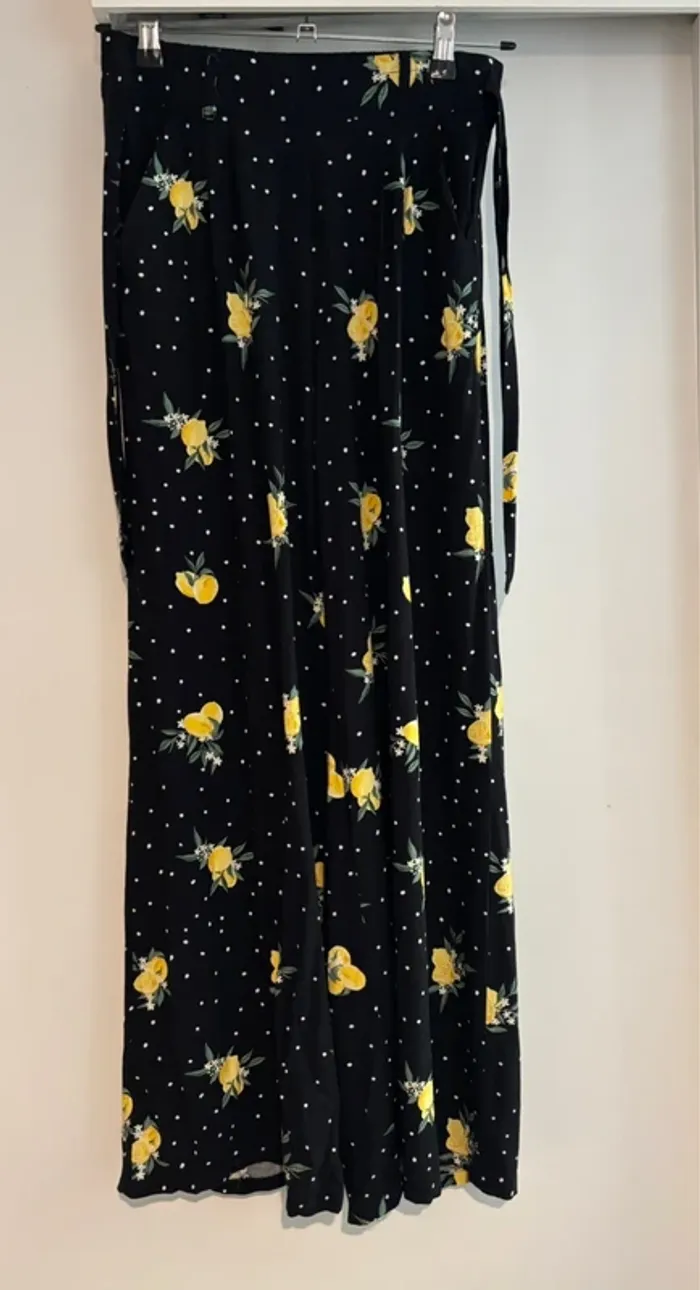 Pantalon fluide citron à pois – Undiz – Taille S - photo numéro 2