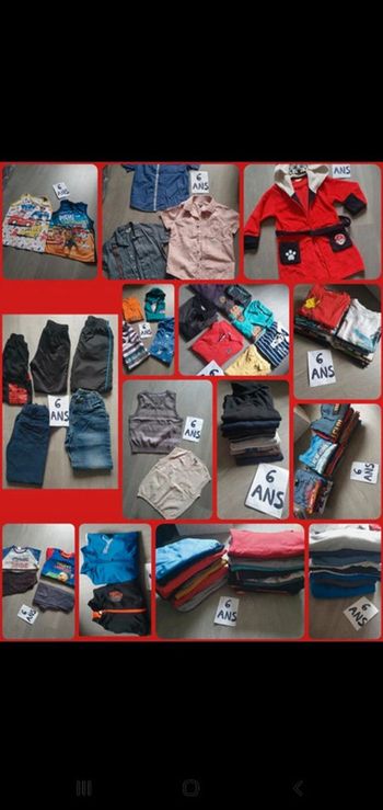 Énormément de vêtements disponibles en 6ans, lire l'annonce svp