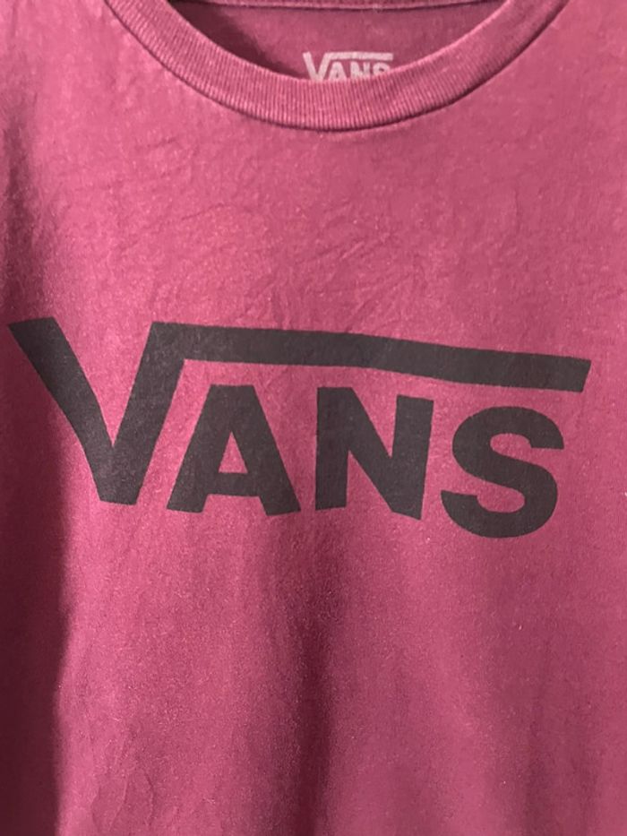 T-shirt Vans bordeaux – Homme – Taille S – Coton - photo numéro 2