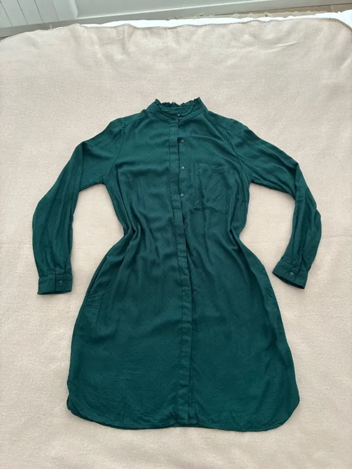 Robe vert foncé à poids noir Kiabi taille 34 en très bon état - photo numéro 5