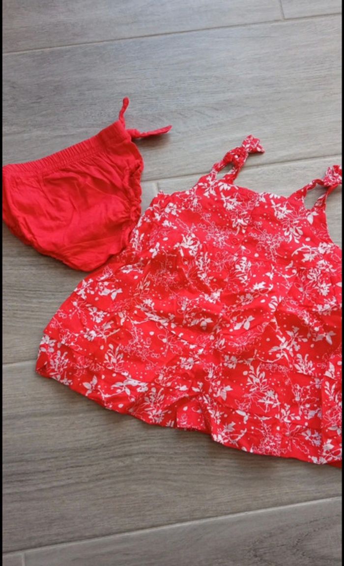 Robe d'été Pikouic 6 mois + culotte bébé assortie - photo numéro 3