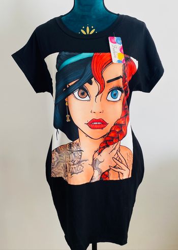 Robe Tee Shirt Femme Style Disney Jasmine Ariel