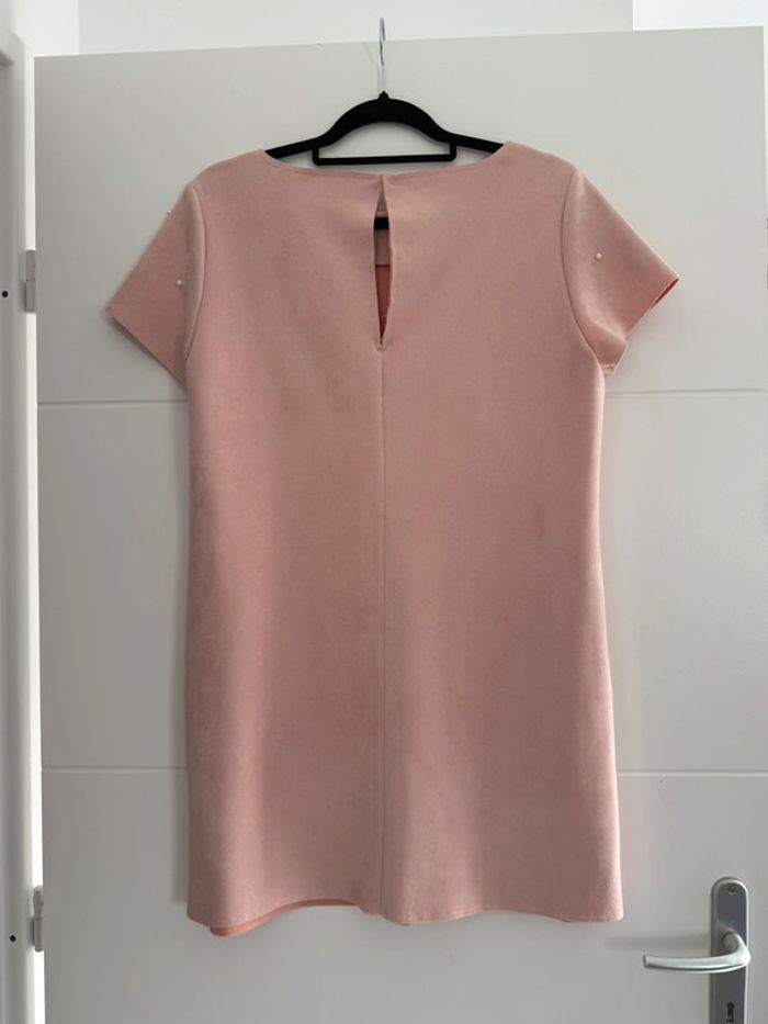 Robe tunique rose perle suédine neuf Kleid dress Vestido Vestito jurk jumpsuit femme mujer donna L - photo numéro 2