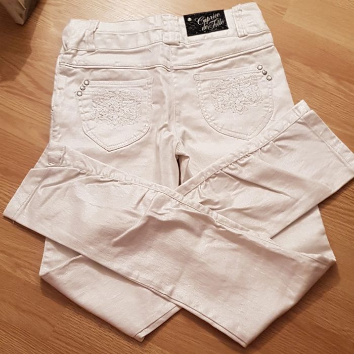 Lot pantalons jeans blancs 12 ans Okaidi - photo numéro 6