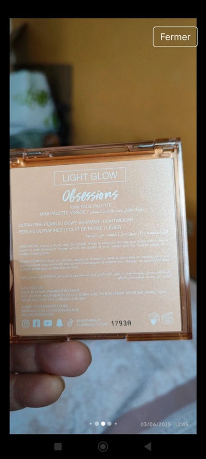 Huda Beauty Highlighter Obsessions Light Glow Mini Face Palette - photo numéro 4