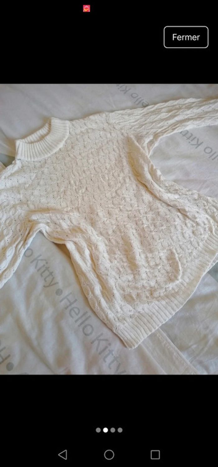 Pull blanc vintage - photo numéro 2