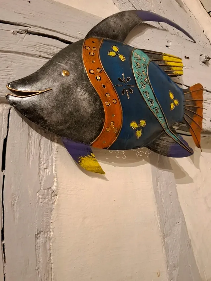 Décoration murale poisson en métal - photo numéro 5