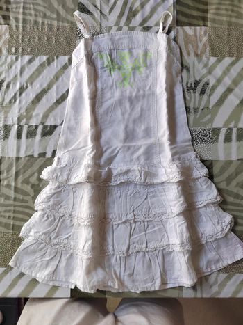 Robe cérémonie blanche courte à bretelles Gemo 12 ans