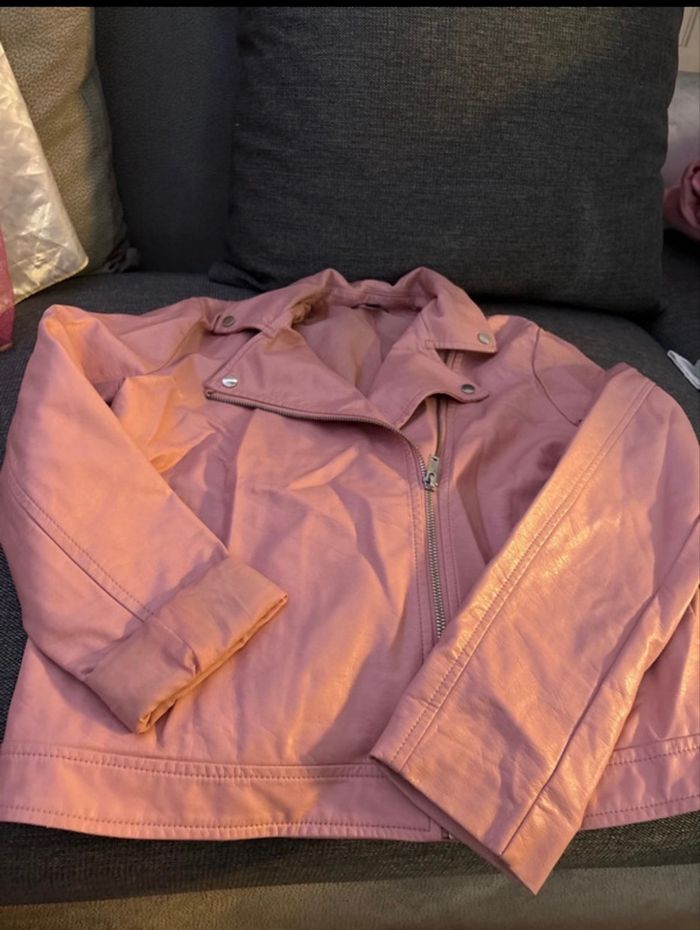 Veste en similicuir  rose