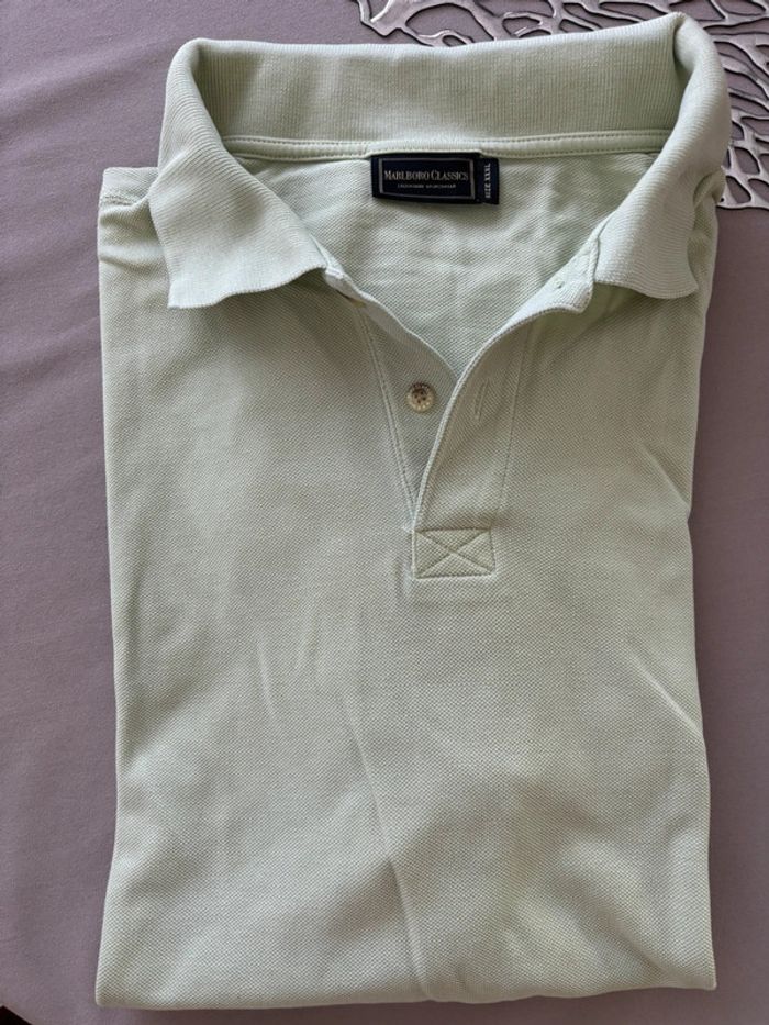 Polo Marlboro Classics vert clair – Taille XXXL – Vintage - photo numéro 2