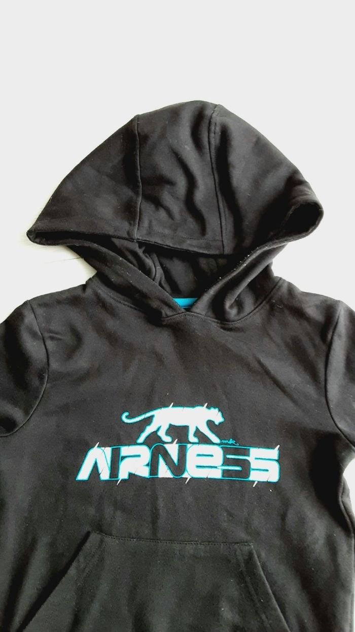 Vêtement garçon pull noir à capuche Airness 6 ans - photo numéro 2