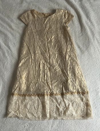 Jolie robe champagne et beige 5/6ans H&M
