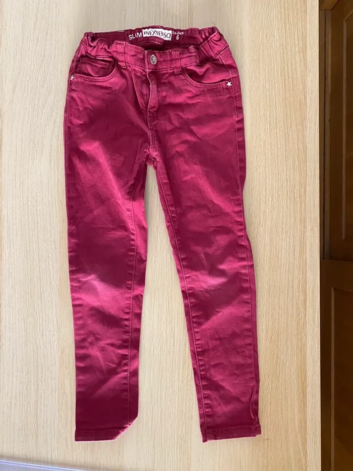 Pantalon jean slim legging bordeaux noir 6 ans fille extenso Kiabi - photo numéro 5