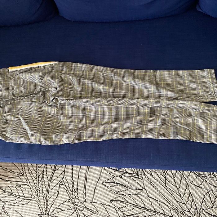Pantalon à carreaux avec bande jaune sur le côté T34 Bizbee