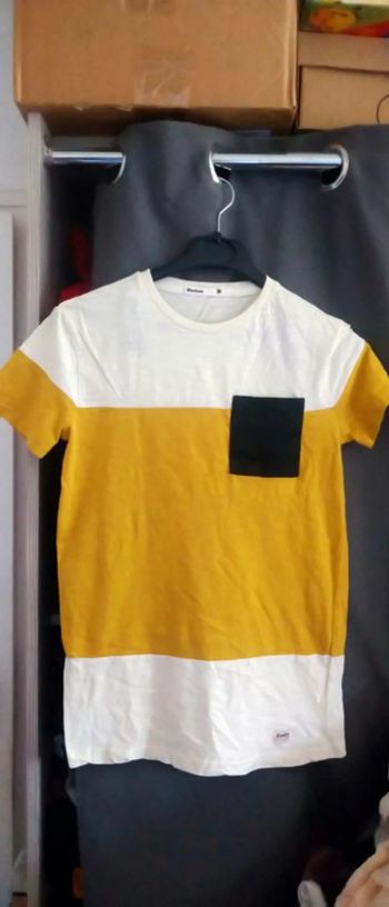 Tee shirt bicolore avec poche homme xs bizzbee